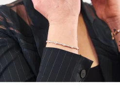 Bracciale luce argento rosè con cubic zirconia Sovrani