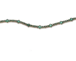 Bracciale luce argento rosè con zirconi smeraldo Sovrani