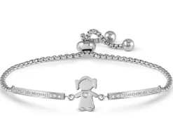 Bracciale milleluci acciaio con bimba e zirconi Nomination