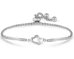Bracciale milleluci acciaio con doppio cuore e zirconi Nomination