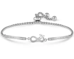 Bracciale milleluci acciaio con infinito e cuore di zirconi Nomination