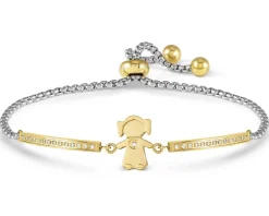 Bracciale milleluci acciaio dorato bimba con zirconi Nomination