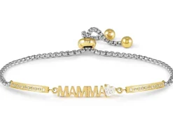 Bracciale milleluci acciaio dorato mamma e zirconi Nomination