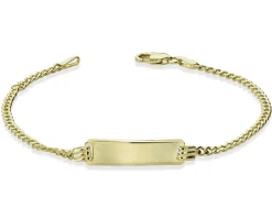 Bracciale oro 9 kt a maglia grumette con piastrina Unoaerre