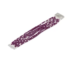 Bracciale ottone con cristalli bordeaux e perline zirconi Sovrani