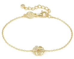 Bracciale petit sparkle argento dorato quadrifoglio e zirconi Nomination