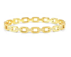 Bracciale pretty bangles acciaio dorato catena con zirconi Nomination