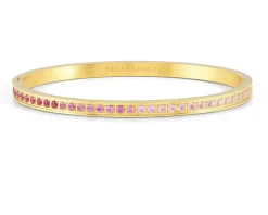 Bracciale pretty bangles acciaio dorato con zirconi fuxia Nomination