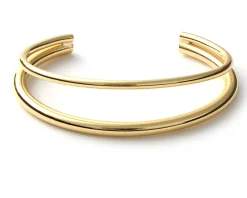 Bracciale rigido line in bronzo dorato Unoaerre