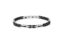 Bracciale strong acciaio con zirconi neri Nomination