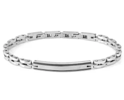 Bracciale strong diamond acciaio con piastrina e diamante naturale Nomination