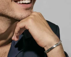 Bracciale strong diamond acciaio con piastrina e diamante naturale Nomination