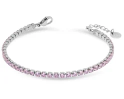 Bracciale tennis acciaio e zirconi rosa Liu jo