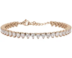 Bracciale tennis acciaio rose' e zirconi cuore Liu jo