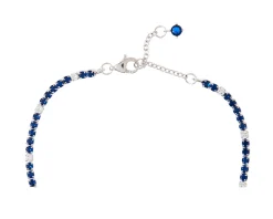 Bracciale tennis argento con cubic zirconia e zirconi zaffiro Sovrani