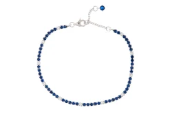 Bracciale tennis argento con cubic zirconia e zirconi zaffiro Sovrani