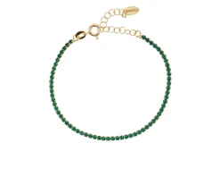 Bracciale tennis argento dorato con zirconi verdi Selezione zanolli