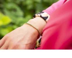 Bracciale tennis argento dorato con zirconi verdi Selezione zanolli