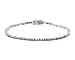 Bracciale tennis argento 4 griffe con zirconi neri Selezione zanolli