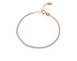 Bracciale tennis argento rosè con zirconi bianchi Selezione zanolli