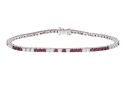 Bracciale tennis oro 750‰ e diamanti ct. 0.85 e rubini ct. 1.65 Davite & delucchi