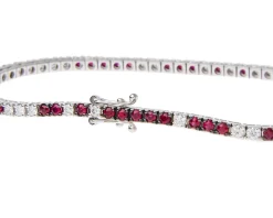 Bracciale tennis oro 750‰ e diamanti ct. 0.85 e rubini ct. 1.65 Davite & delucchi
