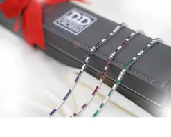 Bracciale tennis oro 750‰ e diamanti ct. 0.85 e zaffiri ct. 1.45 Davite & delucchi