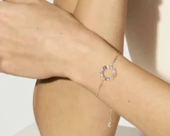 Bracciale tondo colour wave argento con zirconi multicolore Nomination