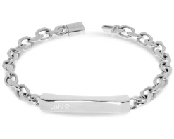 Bracciale uomo acciaio con piastrina sagomata Liu jo