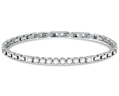 Bracciale uomo acciaio con zirconi bianchi centrali Liu jo