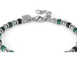Bracciale uomo instinctstyle sea acciaio malachite e pietra lavica Nomination