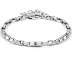 Bracciale uomo manvision acciaio con 3 zirconi neri Nomination
