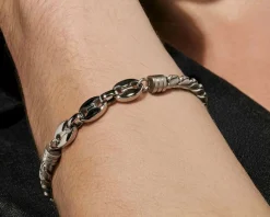 Bracciale uomo manvision acciaio tubolare con maglia marina Nomination