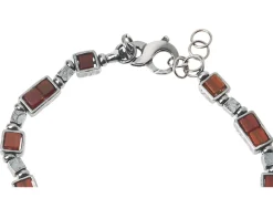 Bracciale uomo soul man argento brunito e agata rossa Selezione zanolli