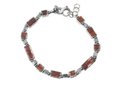 Bracciale uomo soul man argento brunito e agata rossa Selezione zanolli
