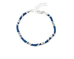 Bracciale uomo soul man argento e cordino blu Selezione zanolli