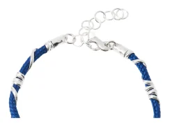 Bracciale uomo soul man argento e cordino blu Selezione zanolli