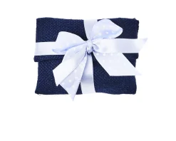 Busta portaconfetti juta blu con nastro azzurro Selezione zanolli