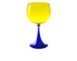 Calice borgogna burlesque vetro di murano blu opaco giallo Nasonmoretti