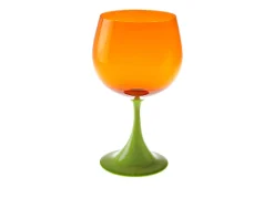 Calice borgogna burlesque vetro di murano pisello arancio Nasonmoretti