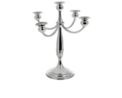 Candelabro argento a cinque fiamme in stile inglese Selezione zanolli