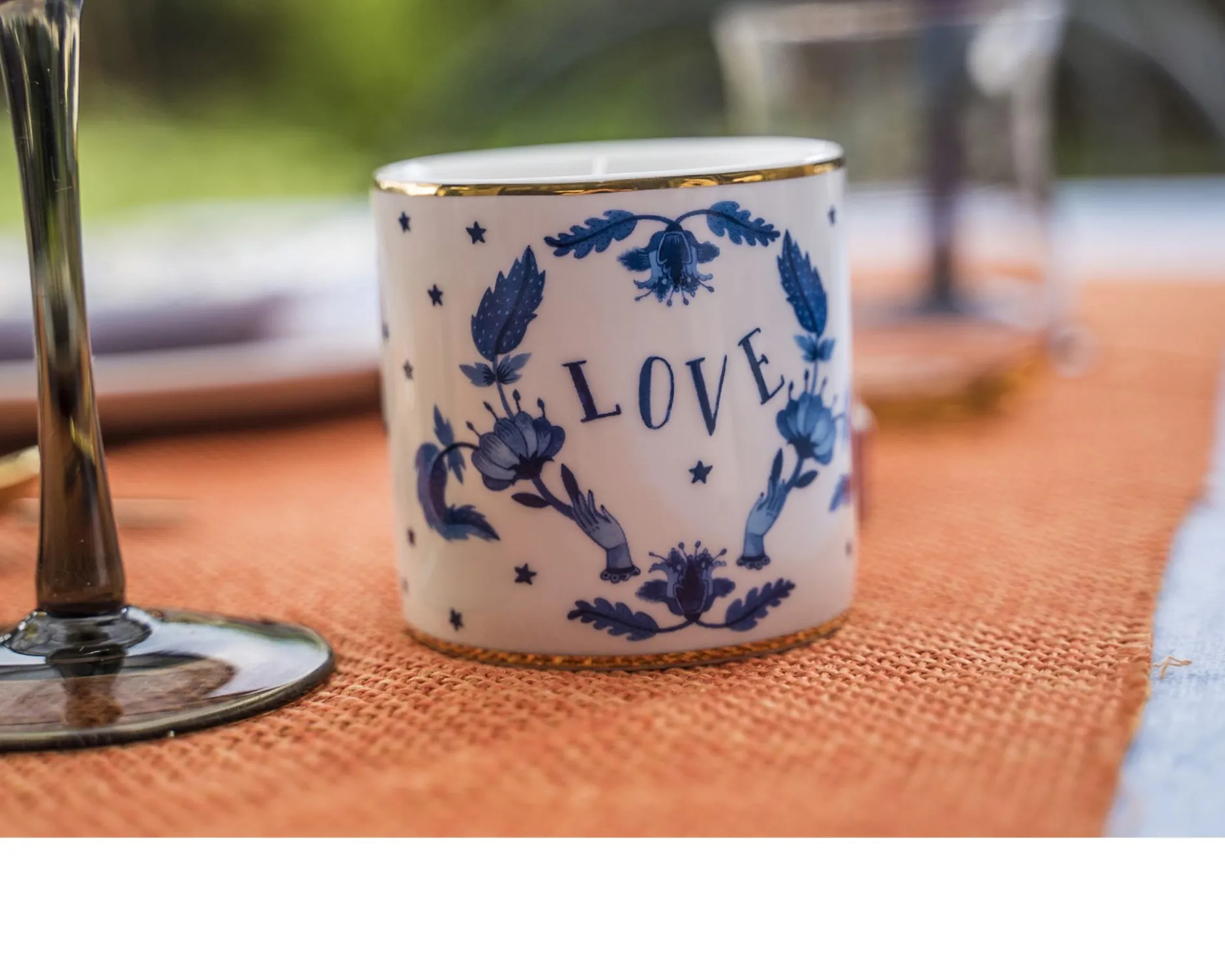 Candela profumata la tavola scomposta porcellana love Bitossi home