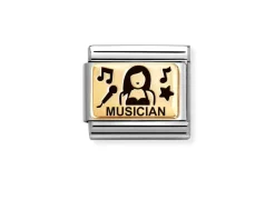 Cantante composable acciaio oro e smalto Nomination