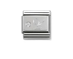 Capricorno composable acciaio argento 925 e zirconi Nomination