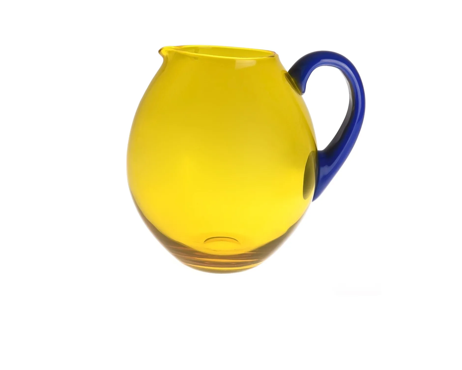 Caraffa dandy vetro di murano blu giallo Nasonmoretti