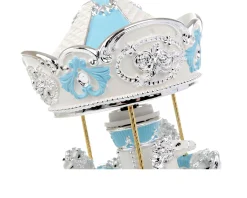 Carillon giostra dei cavalli celeste – Il regalo perfetto per nascita e battesimo