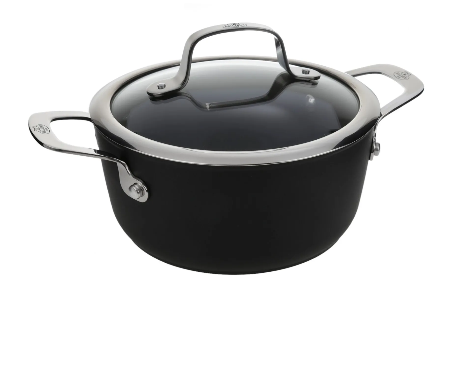 Casseruola alba con due manici e coperchio Ballarini