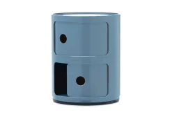 Cassettiera componibile a due elementi colore azzurro Kartell