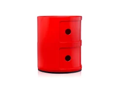 Cassettiera componibile a due elementi colore rosso Kartell