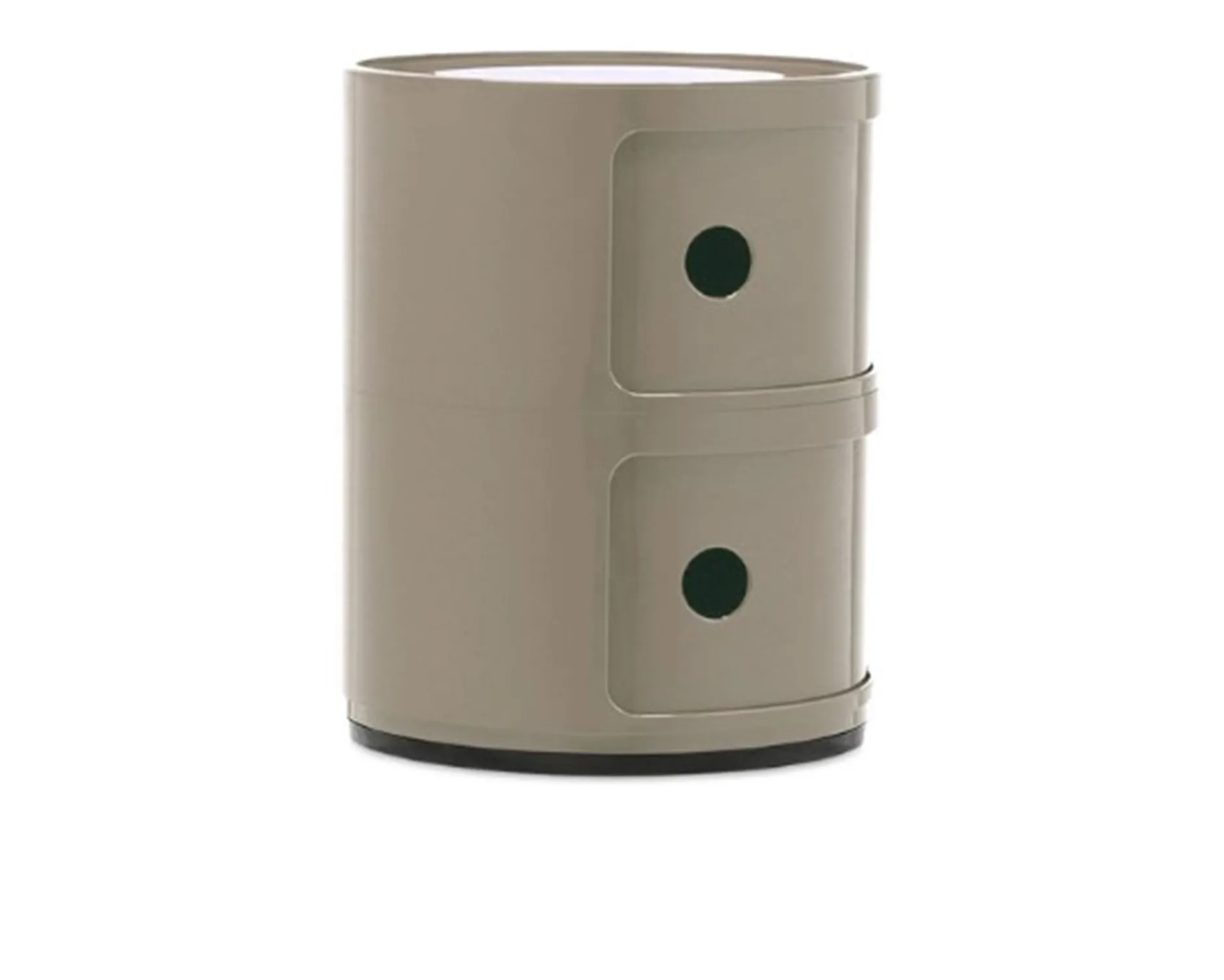 Cassettiera componibile a due elementi colore tortora Kartell